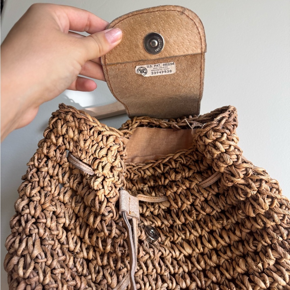 Woven Straw Backpack Coastal Boho Chic Bag Cottagecore Market Rattan Resortwear - Picture 2 of 5